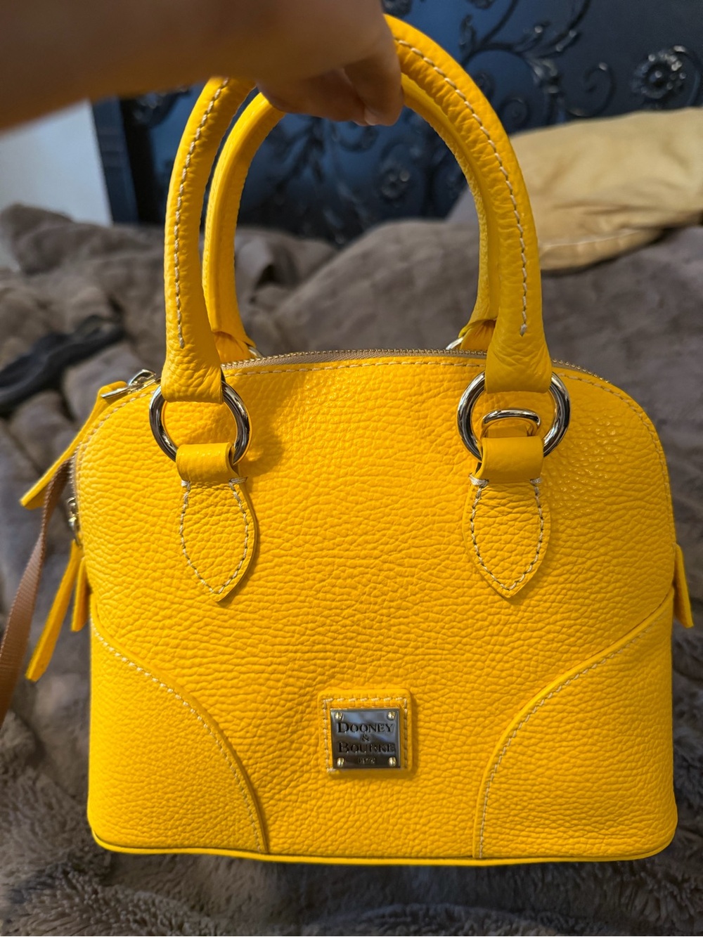 Dooney & Bourke Yellow Pebbled Leather Mini Satchel